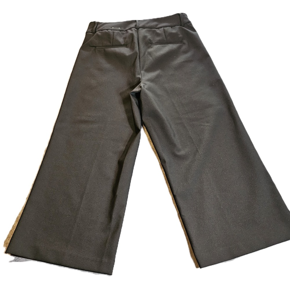 Rachel Zoe Womens Black High Waisted Wide Leg Cuffed Dress Pants Slacks Size 10
